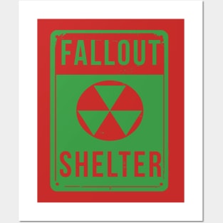 Fallout Shelter Sign (Green) Posters and Art